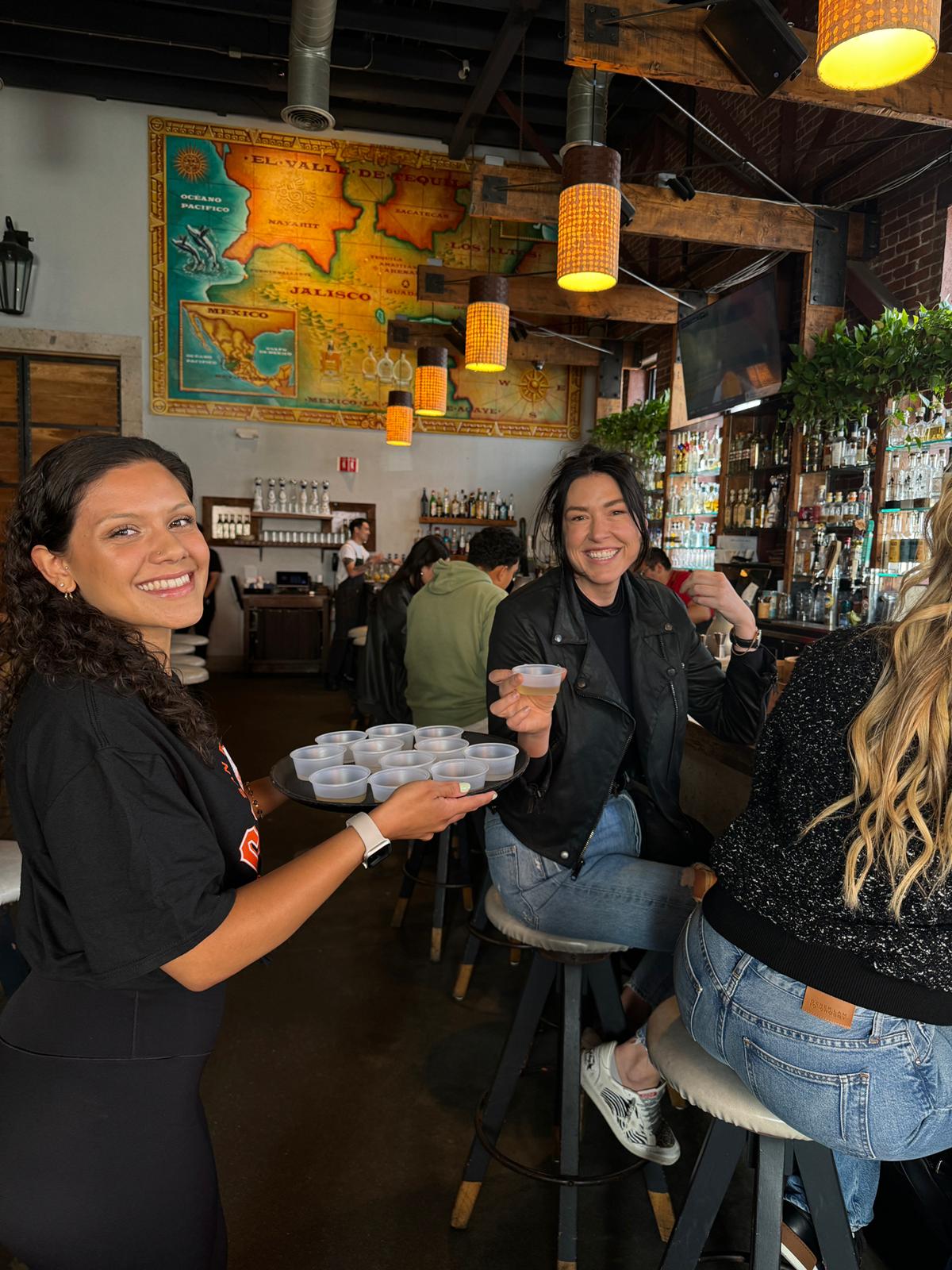 Beverage sampling at bar